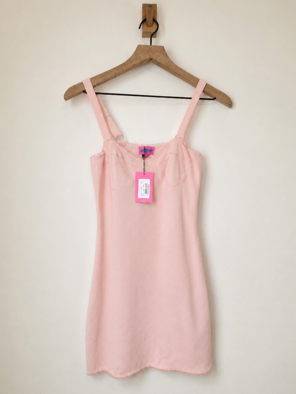 Edikted Y2K‎ Ribbed Bustier Bodycon Mini Dress Light Pink Size Small NWT